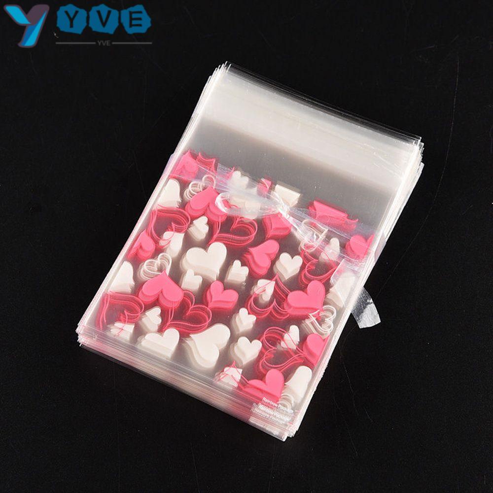Set 100 túi đựng bánh kẹo mini trong suốt in họa tiết xinh xắn