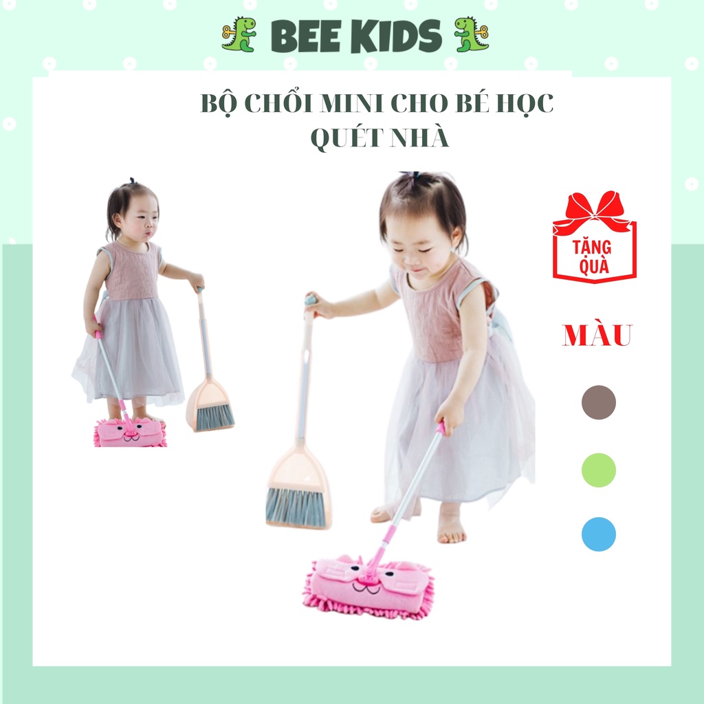 Đồ Chơi Trẻ Em An Toàn, Đồ Chơi Cho Bé Từ 3 Đến 6 Bộ Chổi Lau Quét Nhà Mini Dạy Trẻ Kỹ Năng Làm Việc Nhà BEEKIDS