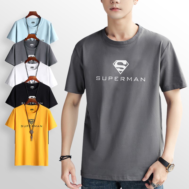 Áo thun nam TinoFun 💖FREESHIP💖 mã TT26 Áo tay lỡ nam họa tiết Superman ngắn tay thể thao đẹp mùa hè tập gym vải cotton