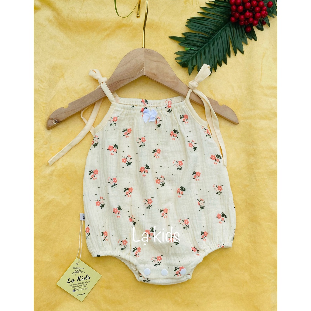 Body mùa hè cho bé gái , xô muslin siêu mát