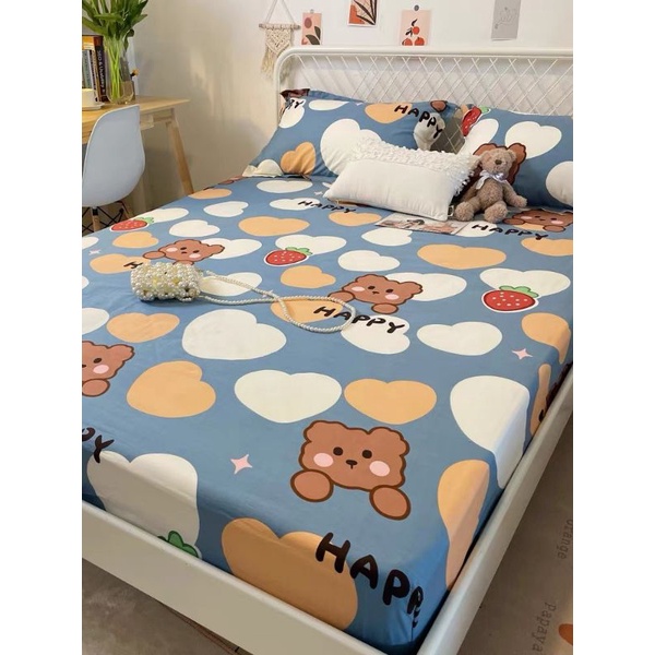 (Nhiều mẫu) Ga gối Cotton Living 3 món nhập khẩu,mọi kích thước, miễn phí bo chun, inbox để gửi thêm mẫu | BigBuy360 - bigbuy360.vn