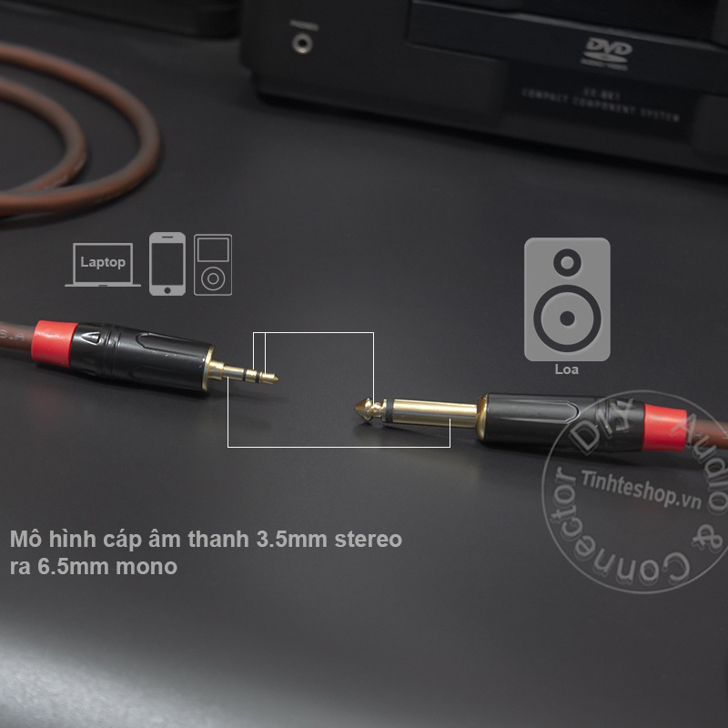 Dây 3.5 sang 6ly DIY 0.5M đến 5M - Cáp 3.5mm stereo sang 6.5mm mono