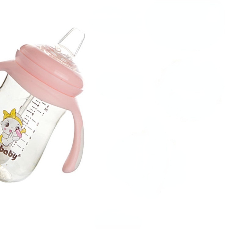 Bình Sữa Miệng Rộng 5Cm Có Ống Hút Miệng Rộng Họa Tiết Vịt/Vịt Thông Dụng Cho Bé