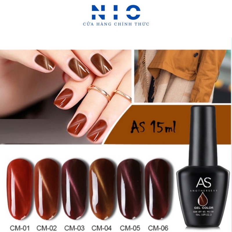 Sơn gel As mắt mèo mầu nâu ( mã CM - chai đen )