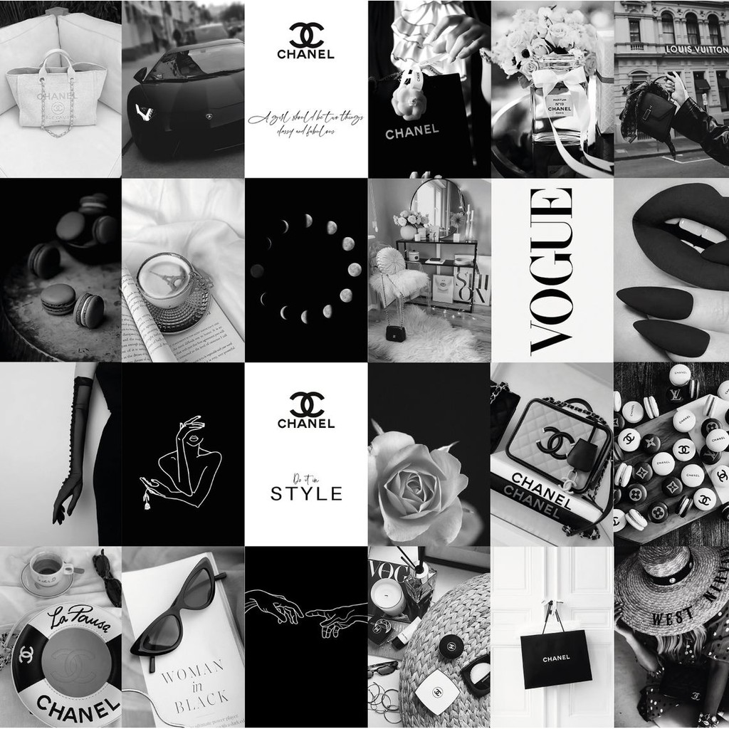 Wall Collage keo sẵng dáng tường - Black n white