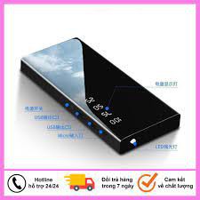 💞 Dự Phòng Tráng Gương 💞Dung Lượng 20000Mah, Hiện Thị % Pin Sạc, 2 Cổng Sạc USB, Hỗ Trợ Đèn Led bảo hành 6 tháng