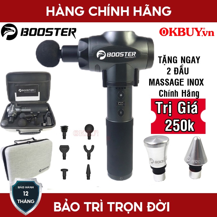 Súng (máy) Massage Gun Giảm Căng Cơ Bắp Tay, Chân Booster E - 135W