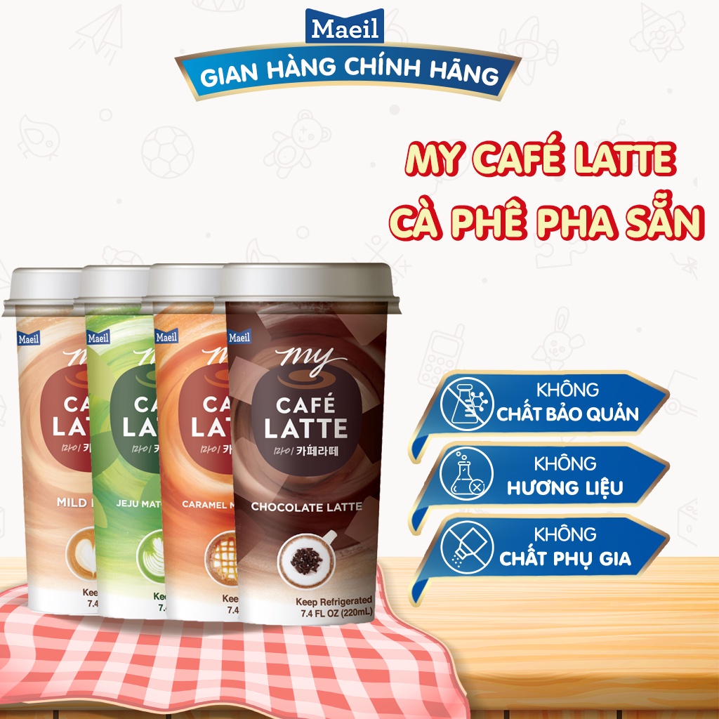 My Café Latte - Cà phê Maeil nhập khẩu Hàn Quốc 220ml (4 vị)