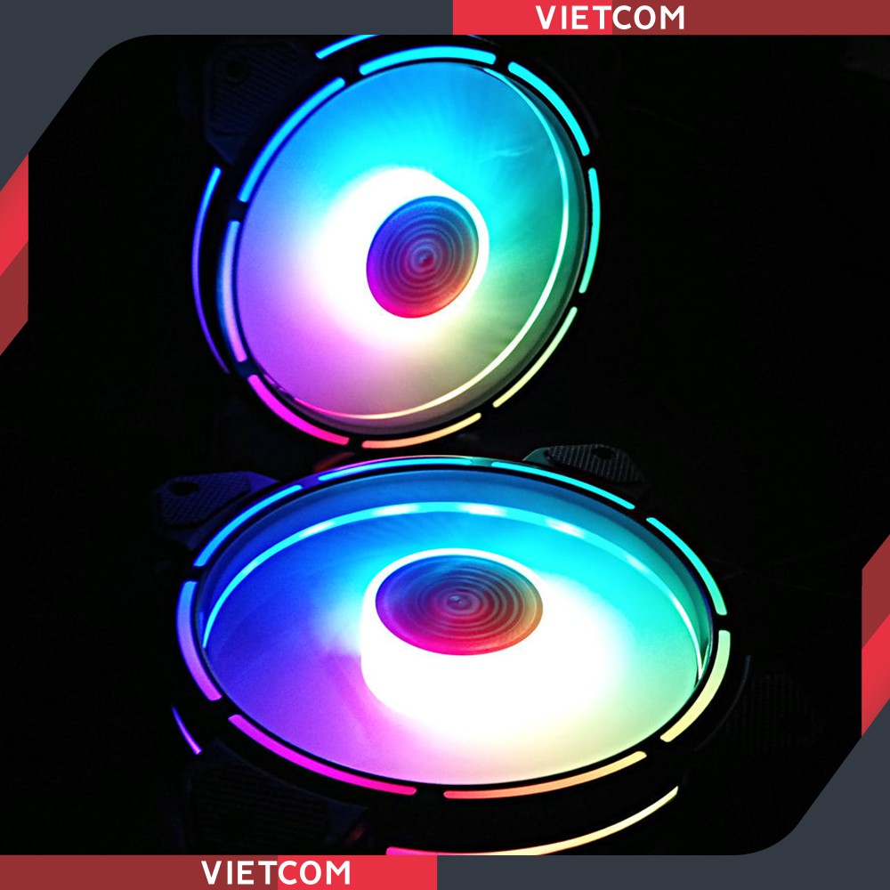 Fan Led RGB Coolmoon V9 - Led RGB Dual Ring (Led tâm + Led viền) - Đồng Bộ Hub Coolmoon