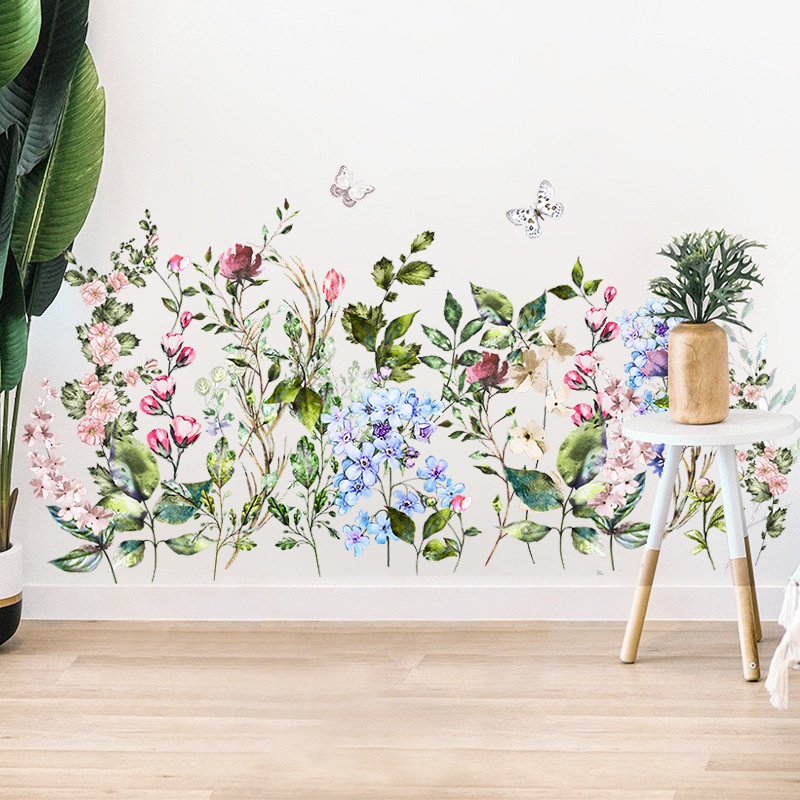 Sticker Dán Tường Trang Trí Hình Cây Lá Nhiệt Đới
