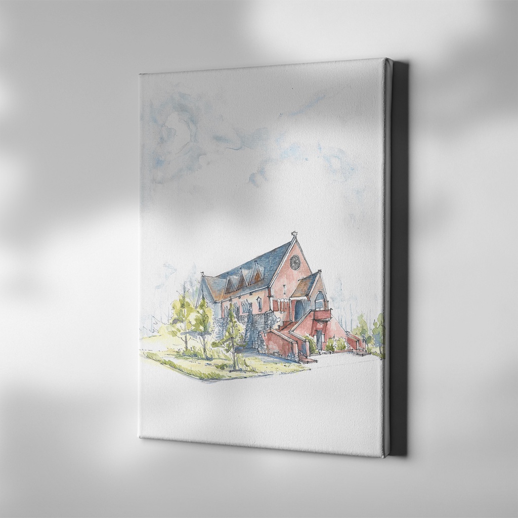 Tranh treo tường Góc phố Đà Lạt |Nhà thờ DOMAINE DE MARIE | Soyn DL03