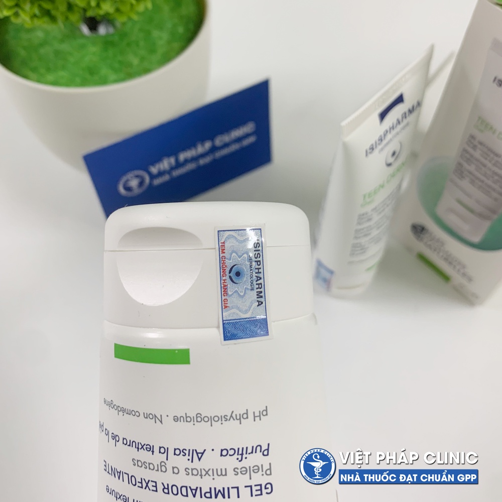 Gel rửa mặt giảm nhờn và ngăn ngừa mụn ISIS PHARMA TEEN DERM GEL