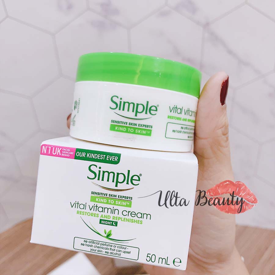 [MẪU MỚI] Kem Dưỡng Da Ban Đêm Simple Kind To Skin Vital Vitamin Night Cream (50ml)
