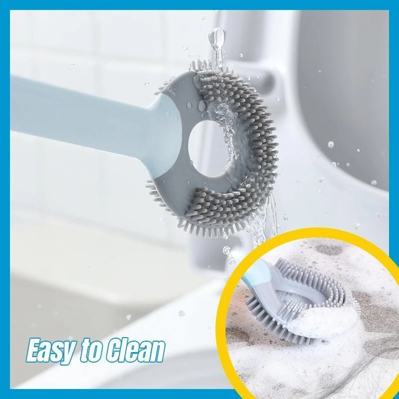 Bàn Chải Vệ Sinh Toilet Hình Kẹo Mút Bằng Silicon Có Giá Đỡ Gắn Tường Không Cần Khoan Tường