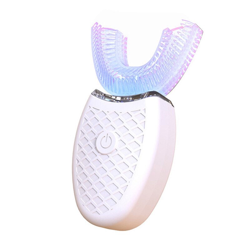 Bàn Chải Đánh Răng Điện Siêu Âm nano silicone Hình Chữ u Không Dây Sạc usb Xoay 360 Cho Người Lớn Trẻ Em