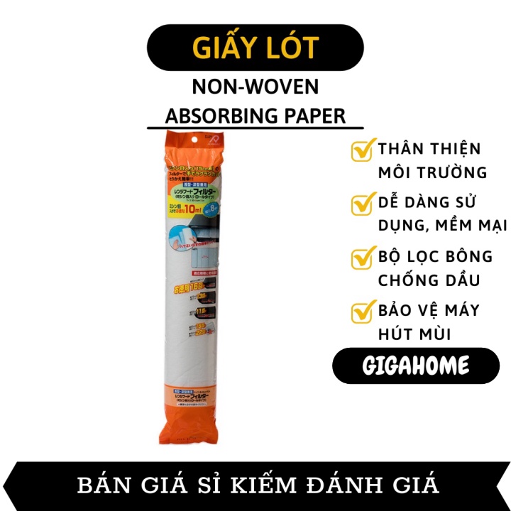 Giấy Dán Máy Hút Mùi Nhà Bếp GIGAHOME Giấy Lọc Dầu, Thấm Dầu Trong Suốt 10m 8107