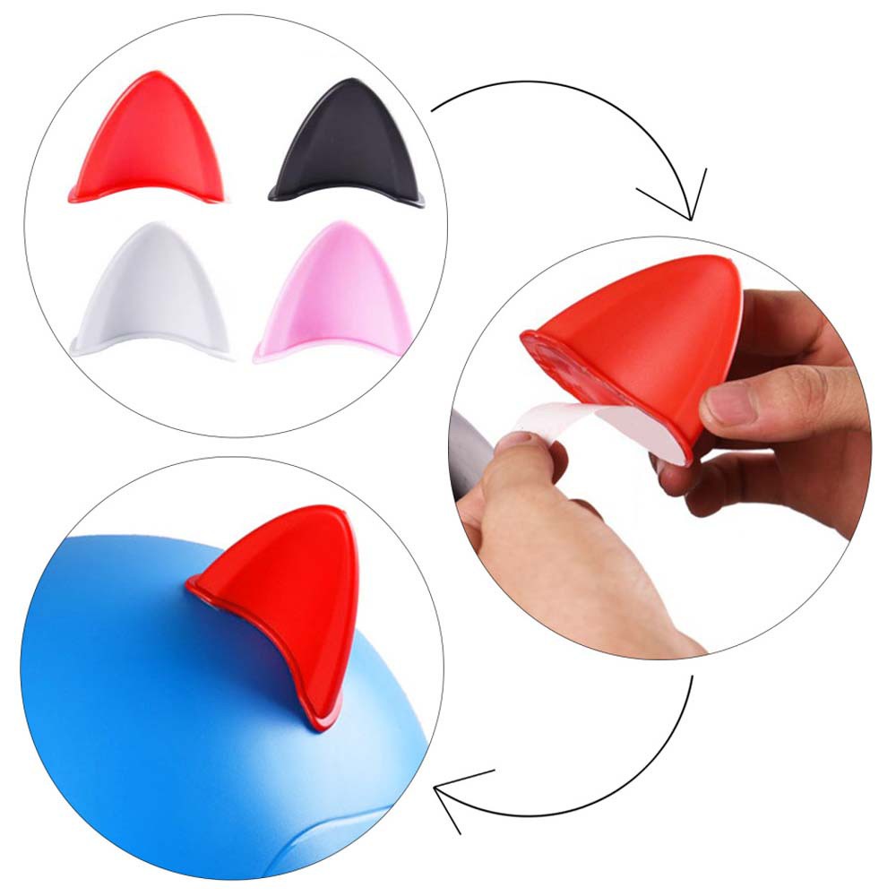 Set 2 Miếng Dán Trang Trí Mũ Bảo Hiểm Bằng Tpu Hình Tai Mèo Nhiều Màu Dễ Thương