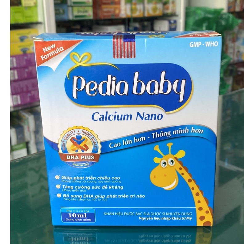 Pediababy Calcium Nano - Hỗ trợ bổ sung canxi và vitamin D3 cho cơ thể giúp tăng chiều cao và phát triển trí não ở trẻ