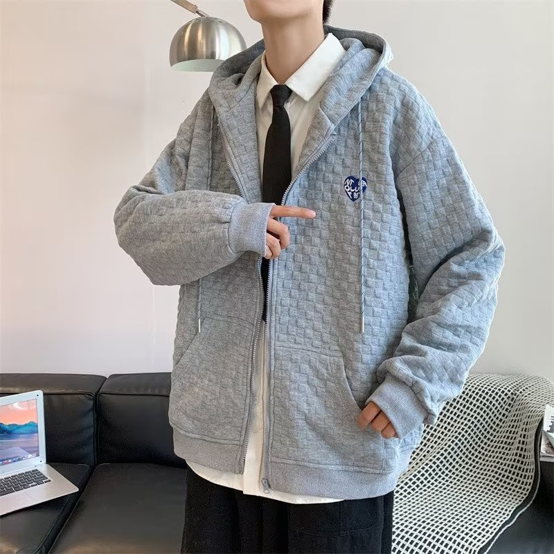 Áo Khoác dây kéo Có Nón Dáng Rộng Thời Trang áo khoác nam Hàn Quốc áo hoodie dây kéo Đơn Giản Cá Tính áo khoác hoodie Nam Nữ