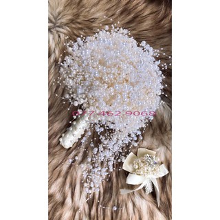 hoa cưới cầm tay hạt châu 025