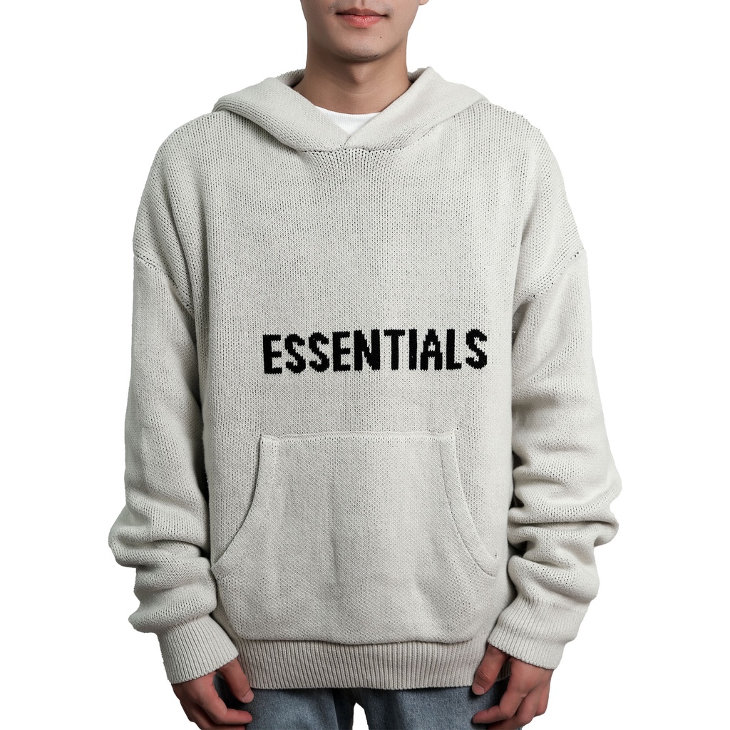 Áo hoodie len knit FEAR OF GOD FOG ESSENTIALS ss20 moss phong cách unisex chất liệu len đan cao cấp