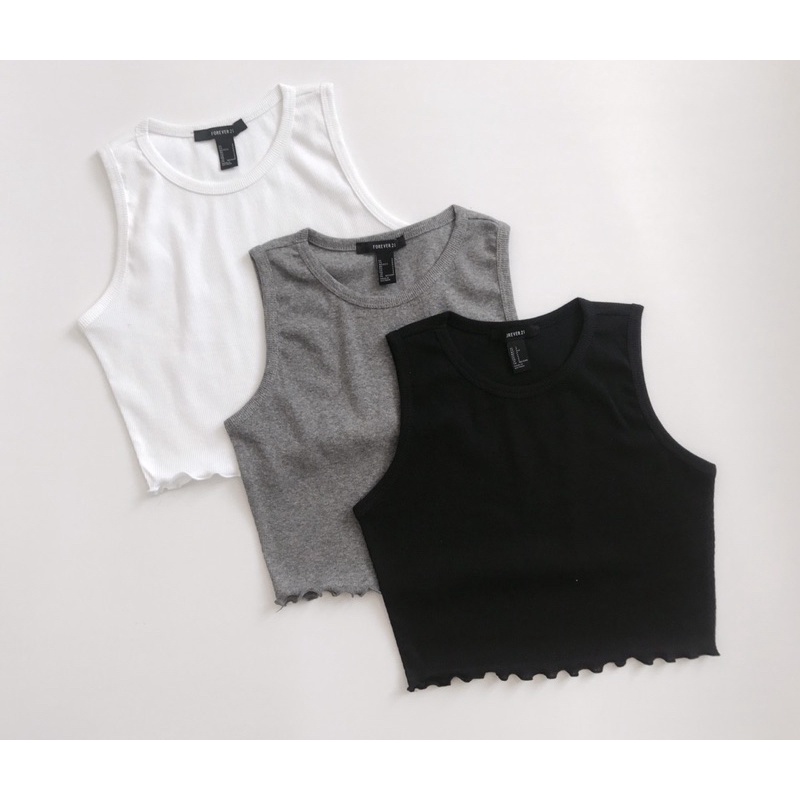Áo croptop sát nách 3 lỗ xoăn lai 3 màu vnxk | BigBuy360 - bigbuy360.vn