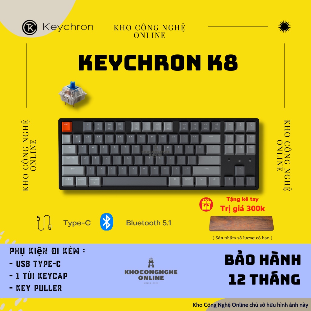 Keychron K8 - Bàn phím cơ Keychron K8 Bluetooth 5.1