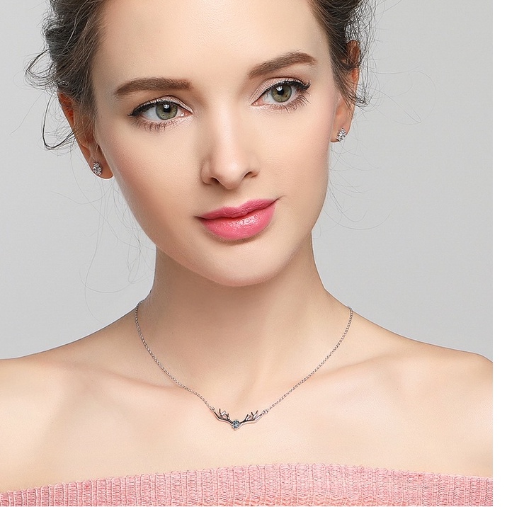 Dây chuyền bạc ý 925 sừng hưu vòng cổ nữ
