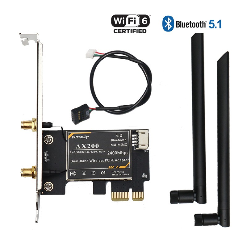 Bộ thu Wifi intel AX200,AX201, AC 7260, AC3160, Adapter, Ăng ten 12dbi | BigBuy360 - bigbuy360.vn