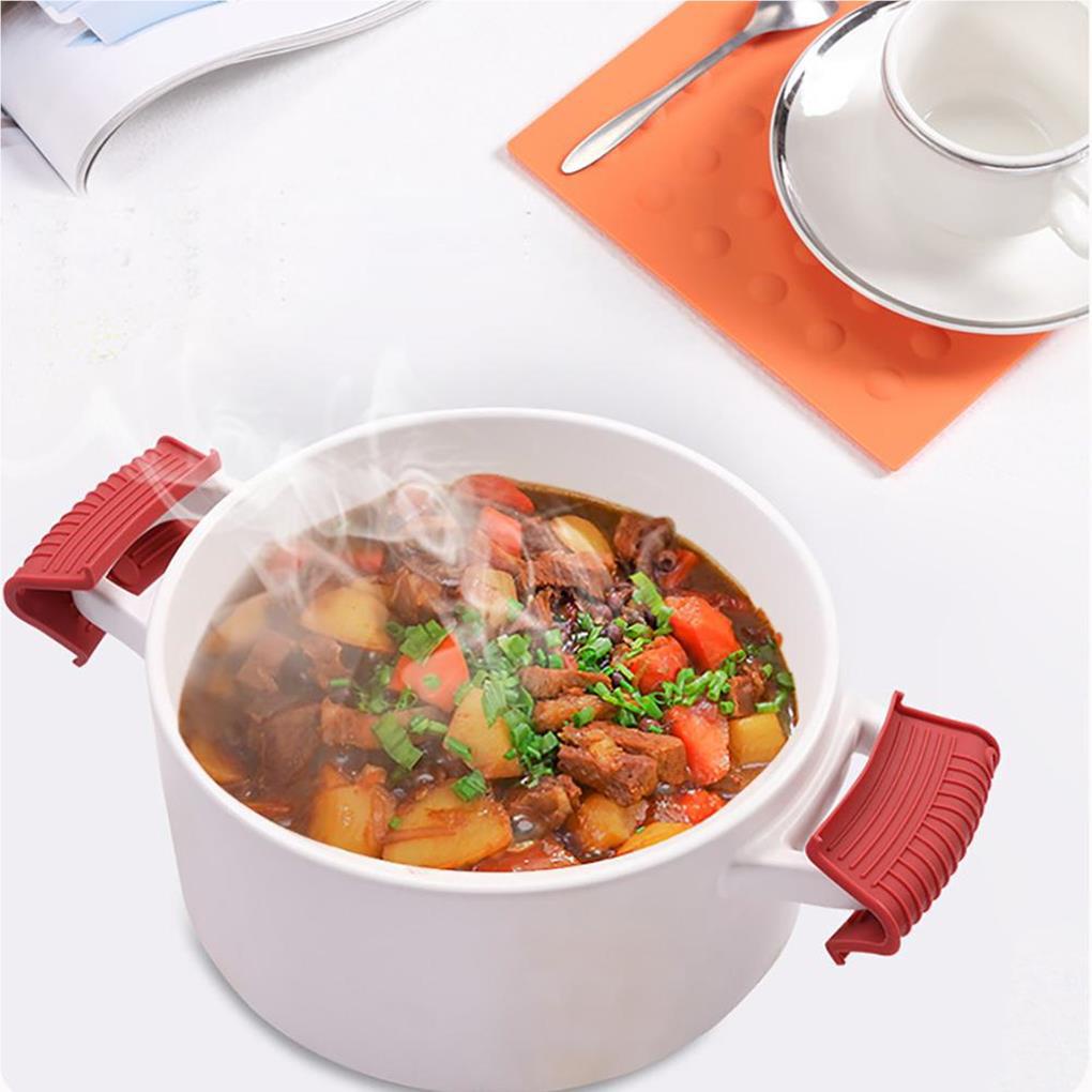 Set 4 Tay Cầm Chảo Bằng Silicone Chịu Nhiệt Độ Cao