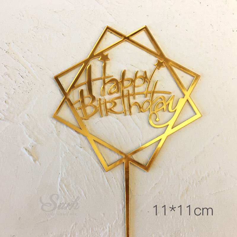 Que Chữ Happy Birthday Bằng Acrylic Dùng Trang Trí Bánh Kem Sinh Nhật / Món Tráng Miệng