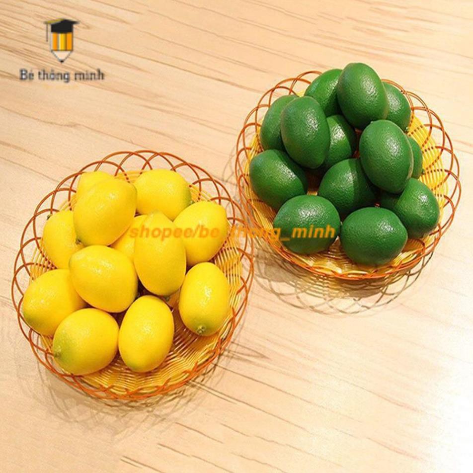10 trái chanh giả màu xanh vàng dùng trang trí nhà cửa