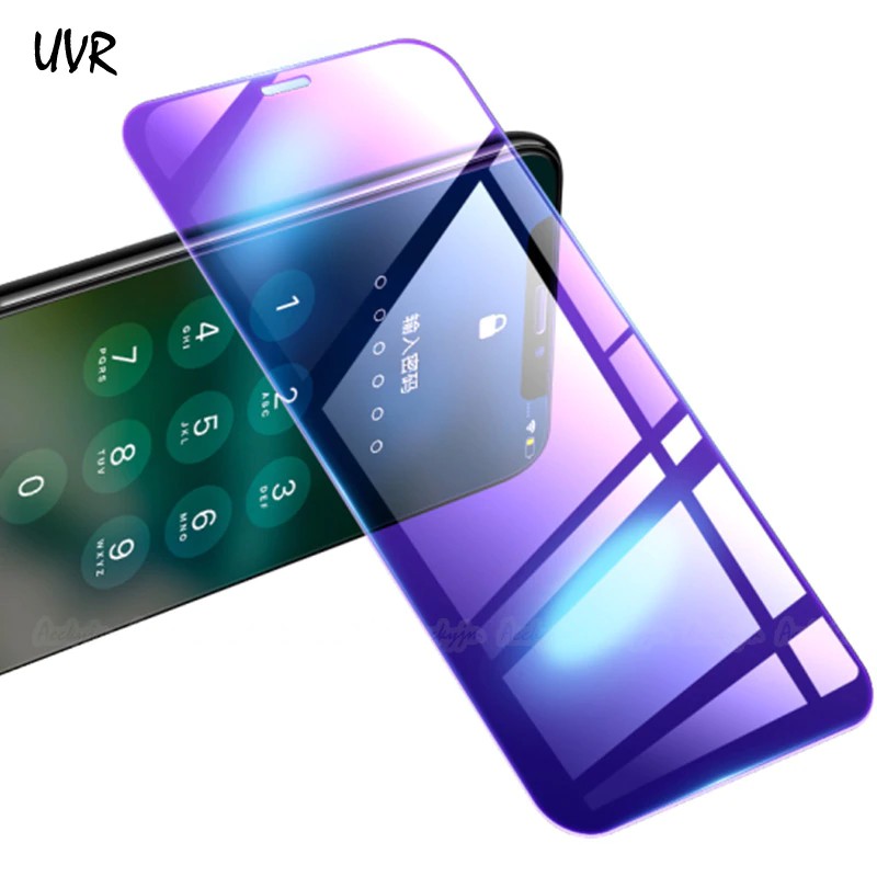 For iPhone X XS XR XSMax Chống màu xanh Kính cường lực Screen Protector Anti-blue Full Cover Tempered Glass