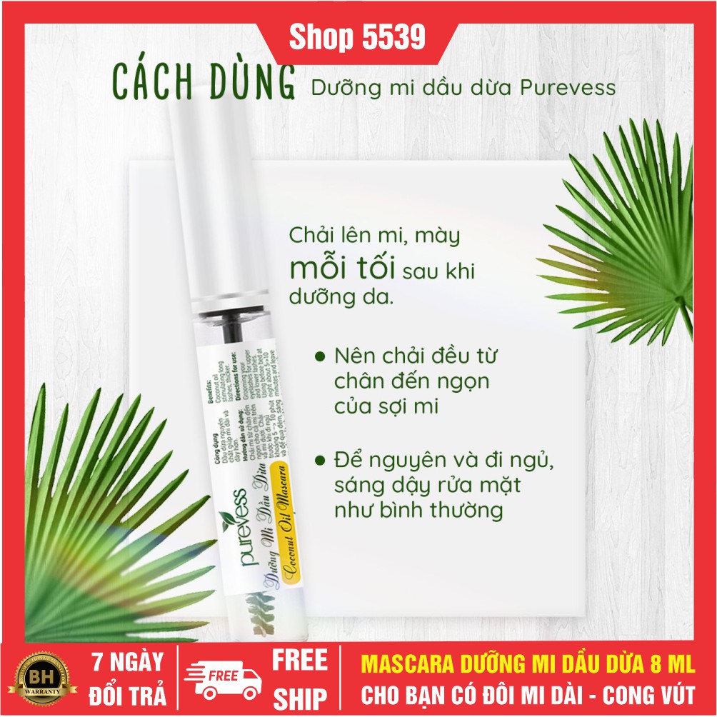 Mascara dầu dừa dưỡng mi dung tích 8ml, dưỡng mi dầu dừa nguyên chất giúp mi dài và dầy hơn - Shop 553