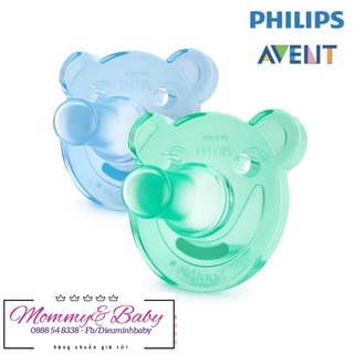 Ti giả gấu 100% Silicone Philips Avent Soothie chống vẩu