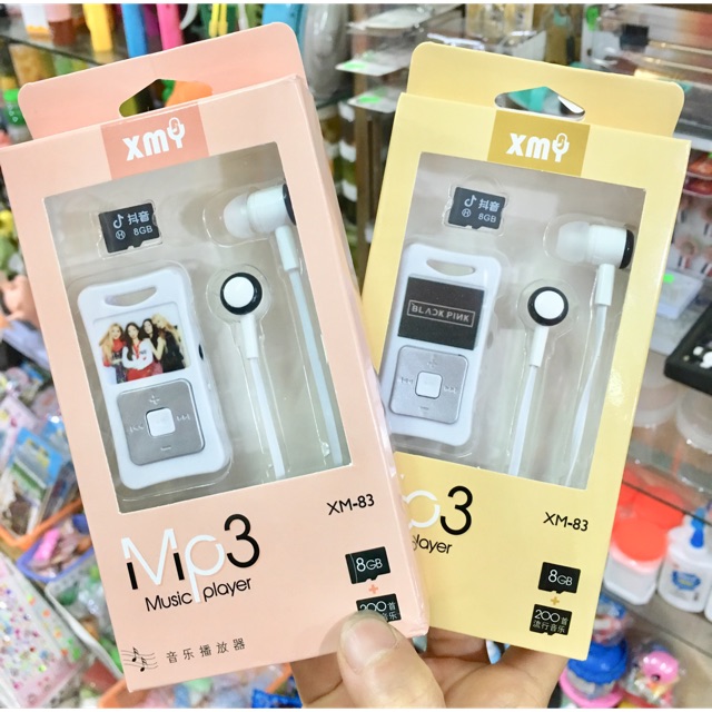 Máy nghe nhạc MP3 BLACKPINk kèm tai nghe và thẻ nhớ 8G