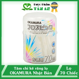Tăm chỉ nha khoa Okamura Nhật Bản ⚡ 𝑪𝒉𝒊́𝒏𝒉 𝒉𝒂̃𝒏𝒈 ⚡ Chăm sóc răng miệng toàn diện - Lọ 70 Chiếc