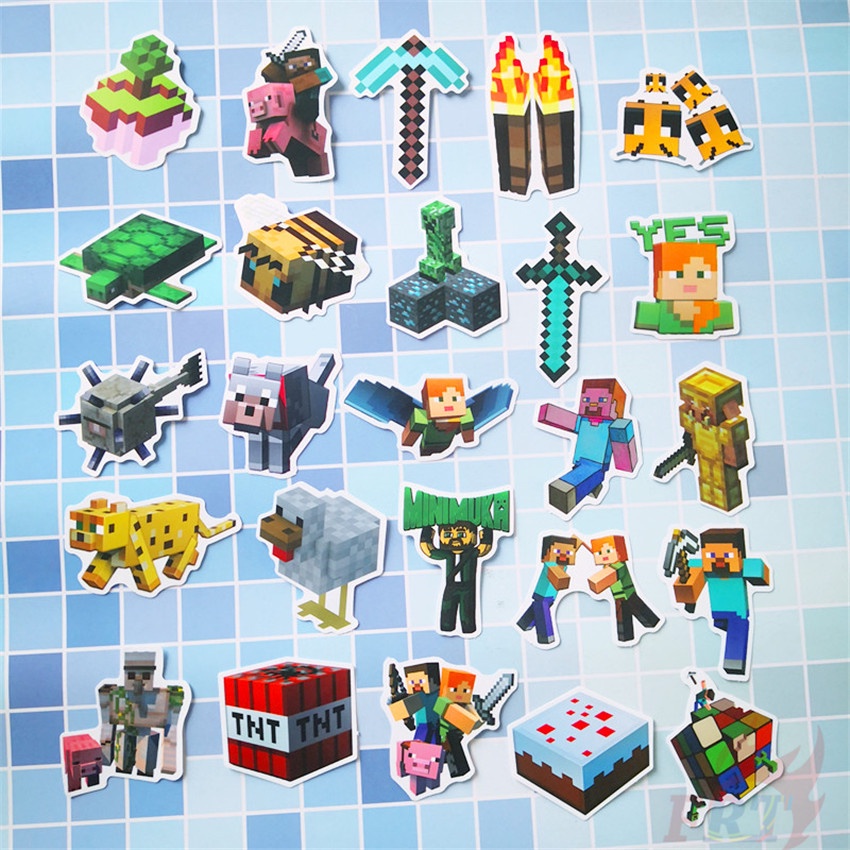 Bộ 50 Miếng Dán Họa Tiết Minecraft - Series 07 Thời Trang Dùng Trang Trí Diy