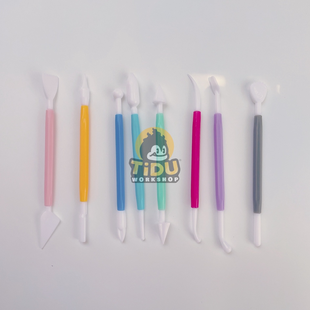 BỘ 8 DỤNG CỤ TẠO HÌNH ĐẤT SÉT CƠ BẢN, TẠO HÌNH NHÂN VẬT, TƯỢNG, CHIBI, MÔ HÌNH TỪ TIDUWORKSHOP
