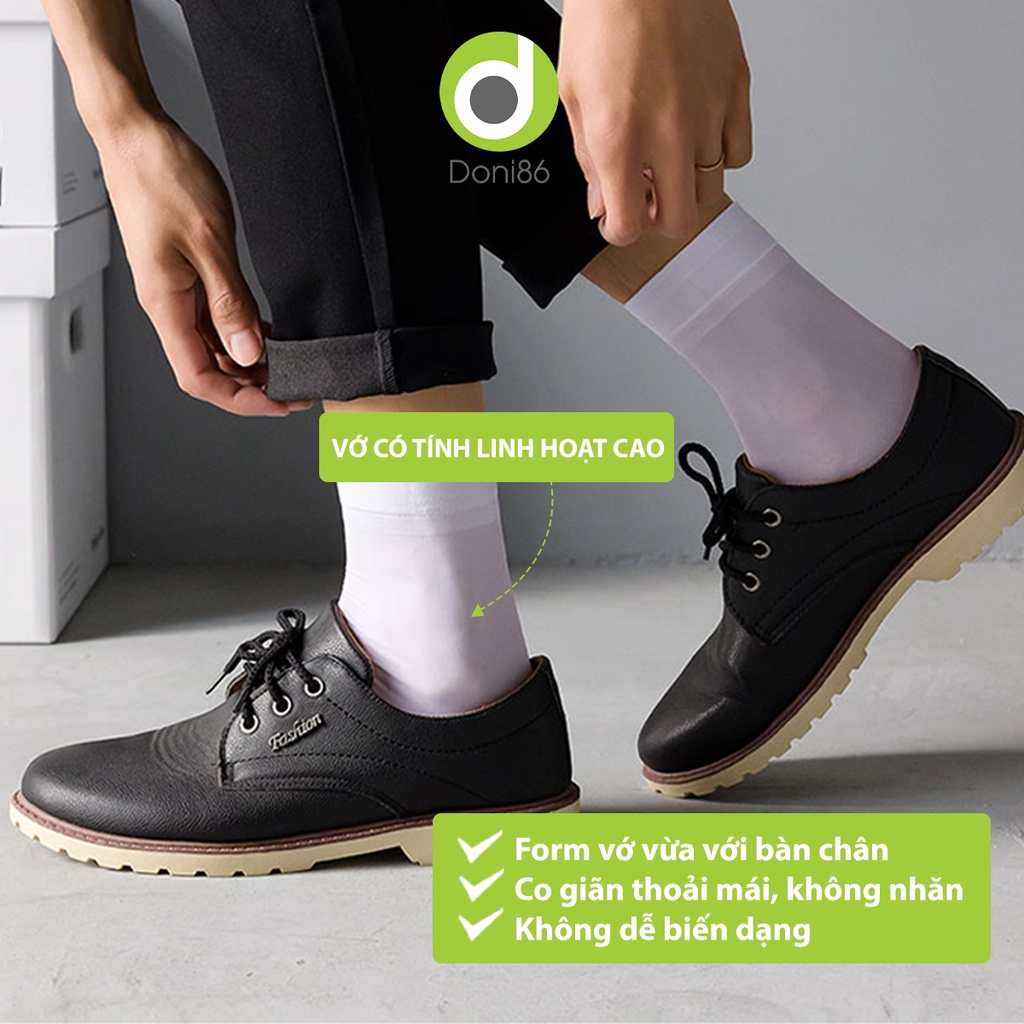 Combo 5 10 đôi vớ da PE dạng trơn, lụa siêu mỏng, thoáng mát, co giãn tốt, thấm hút mồ hôi - Doni - DOPK221