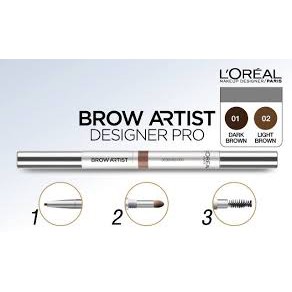 Chì kẻ mày của họ L'Oreal Super liner Brow Designer Pro 0.2g - Sôcôla - Xám Tro - Nâu Nhạt | BigBuy360 - bigbuy360.vn