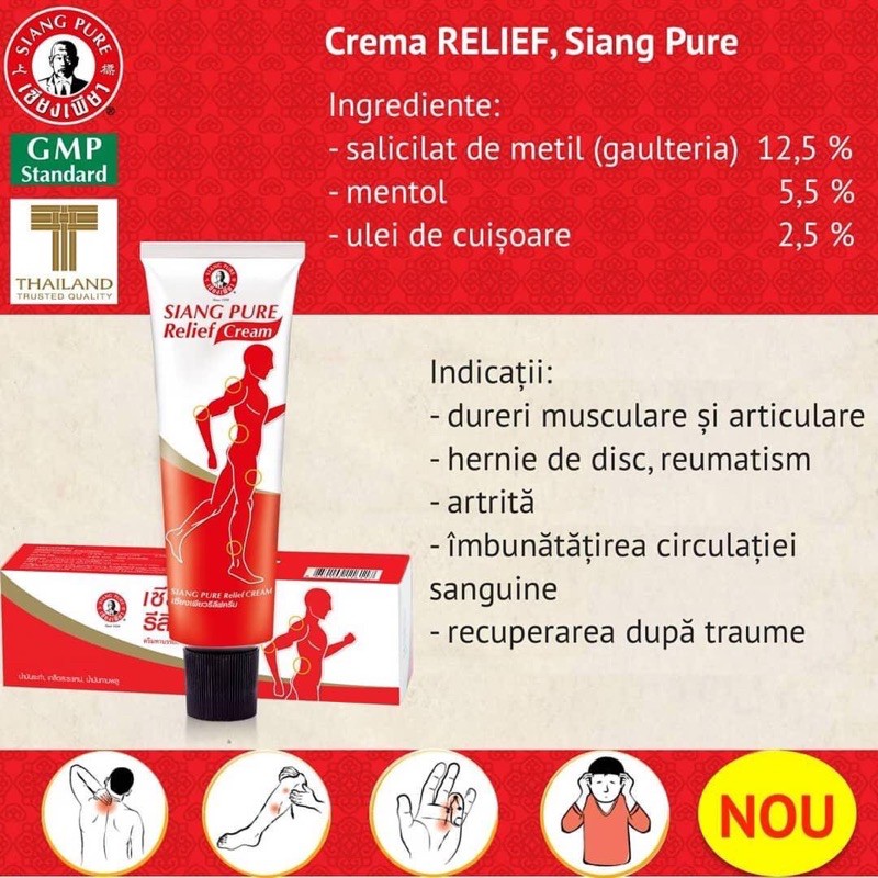 Dầu Xoa Bóp Giảm Đau Cơ Siang Pure Relief Cream 30gr
