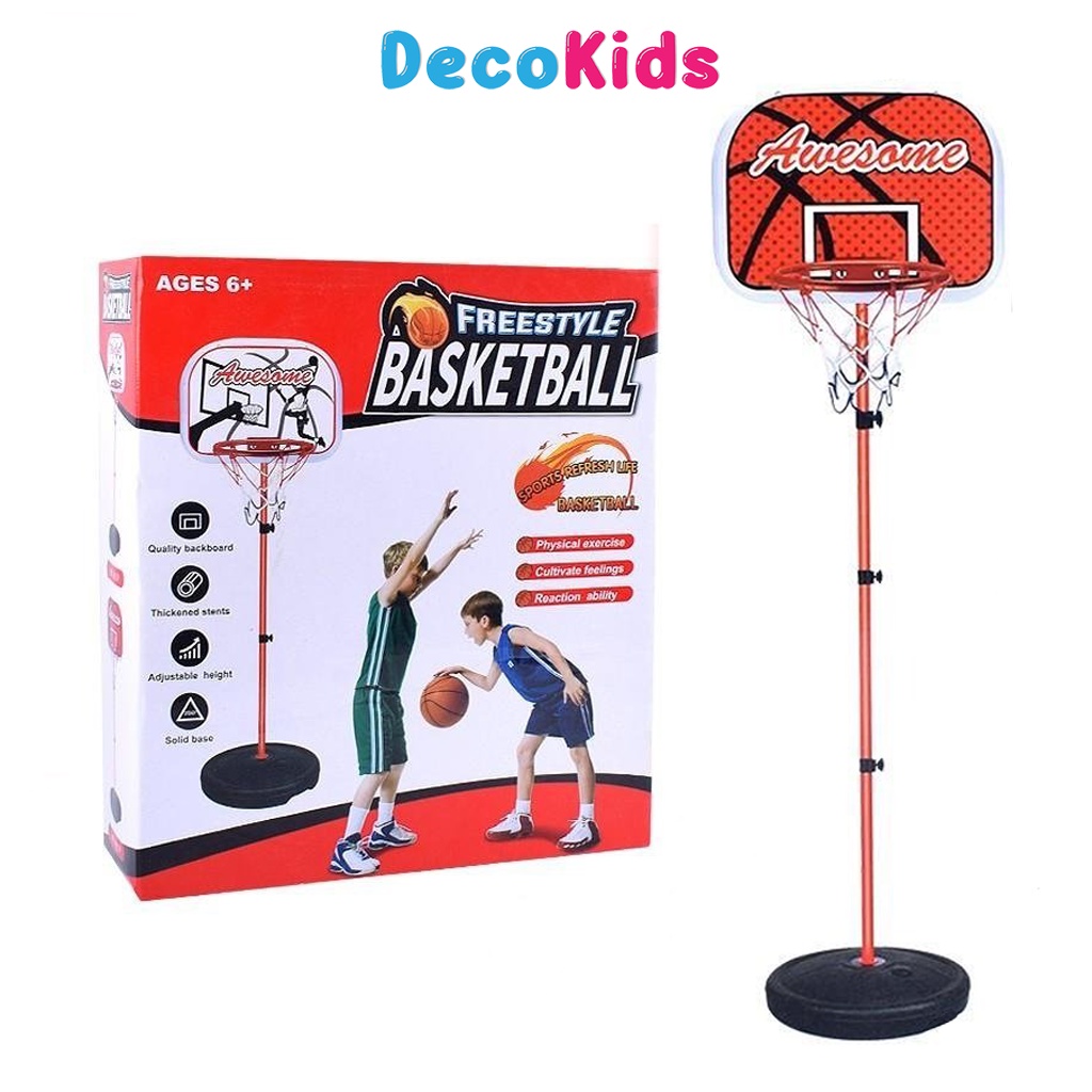 Bộ đồ chơi bóng rổ trẻ em cột thép AWESOME chiều cao tối đa 165cm