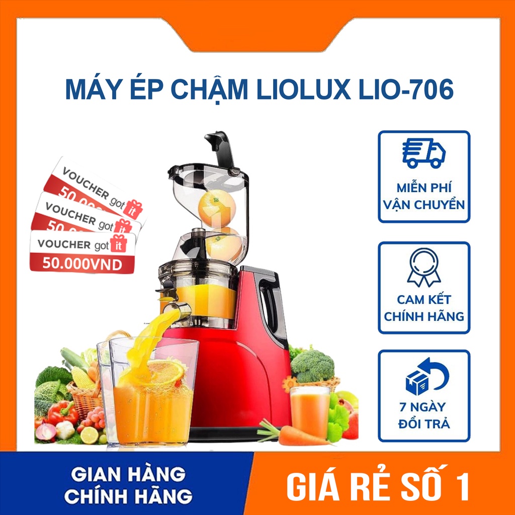 Máy Ép Chậm Liolux ME706A, Máy ép trái cây công suất 150W ép rau củ hoa quả dễ dàng tháo lắp vệ sinh - Bảo Hành 12 tháng