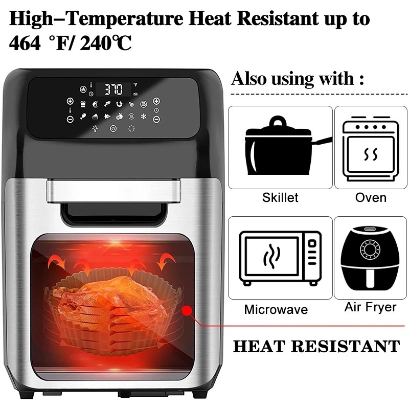 Nồi Chiên Không Khí Bằng Silicone Chống Dầu Đa Năng Có Thể Tái Sử Dụng