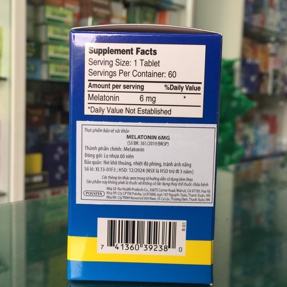 Melatonin 6mg - Hỗ trợ cải thiện tình trạng khó ngủ, mất ngủ kéo dài