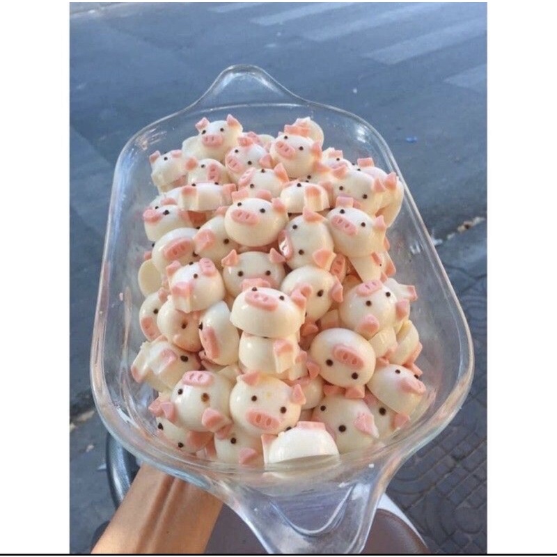 Combo 5 khuôn rau câu, khay đá, thạch topping hình heo