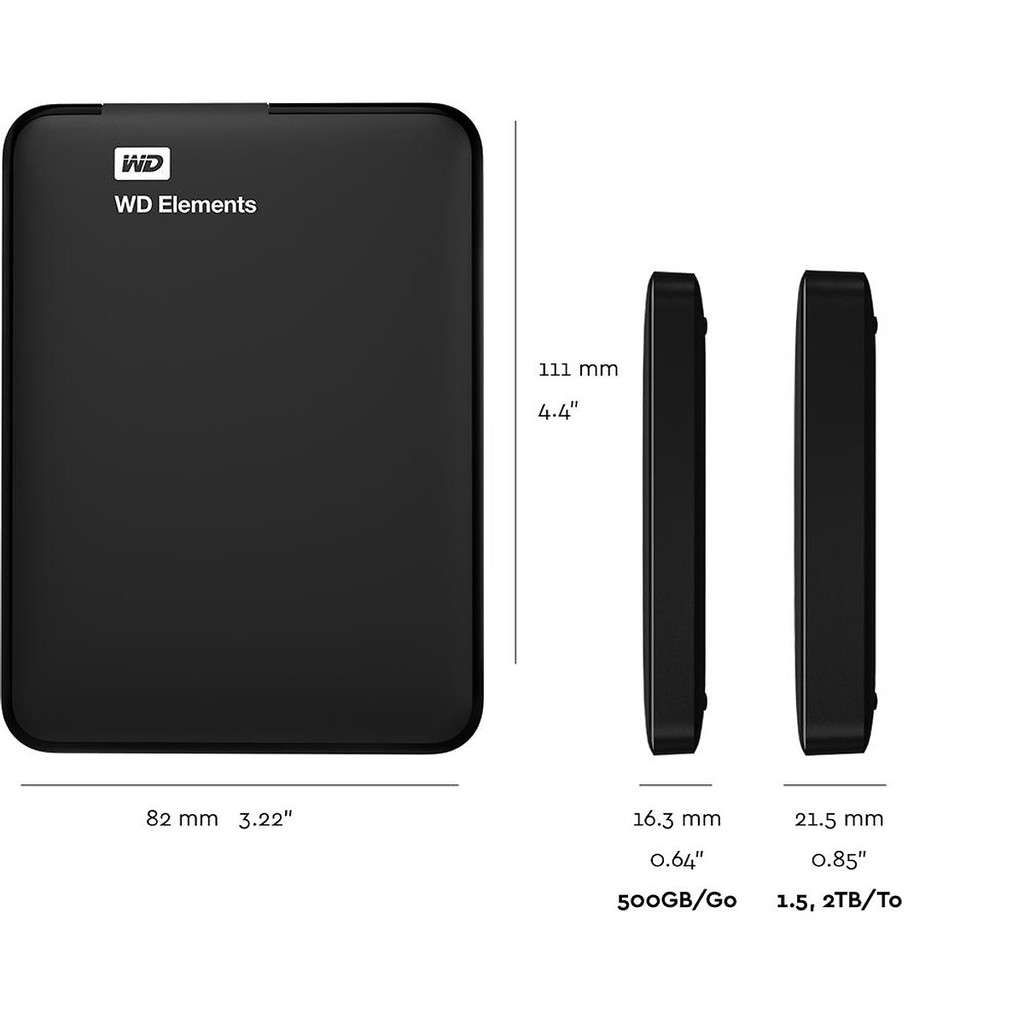 Ổ Cứng Di Động WD Elements 1TB 2.5 USB 3.0