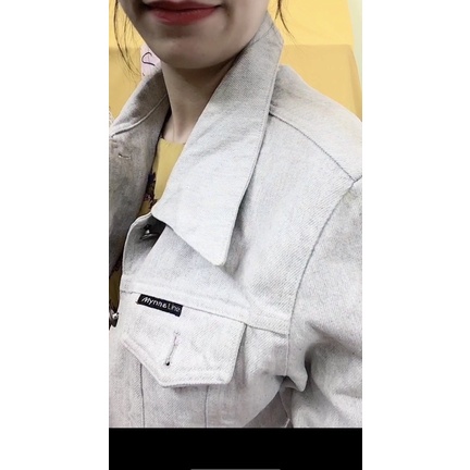 Áo khoác jean màu bụi vải dày dặn.S40
