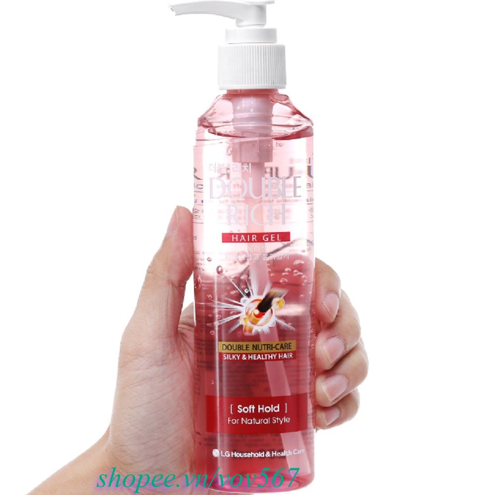 Gel Tạo Kiểu Và Giữ Nếp Tự Nhiên 250ml Double Rich Sorf Hold Chính Hãng.